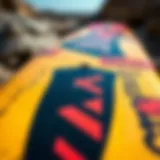 Detailed view of the Naish Hero kiteboard showcasing its construction materials