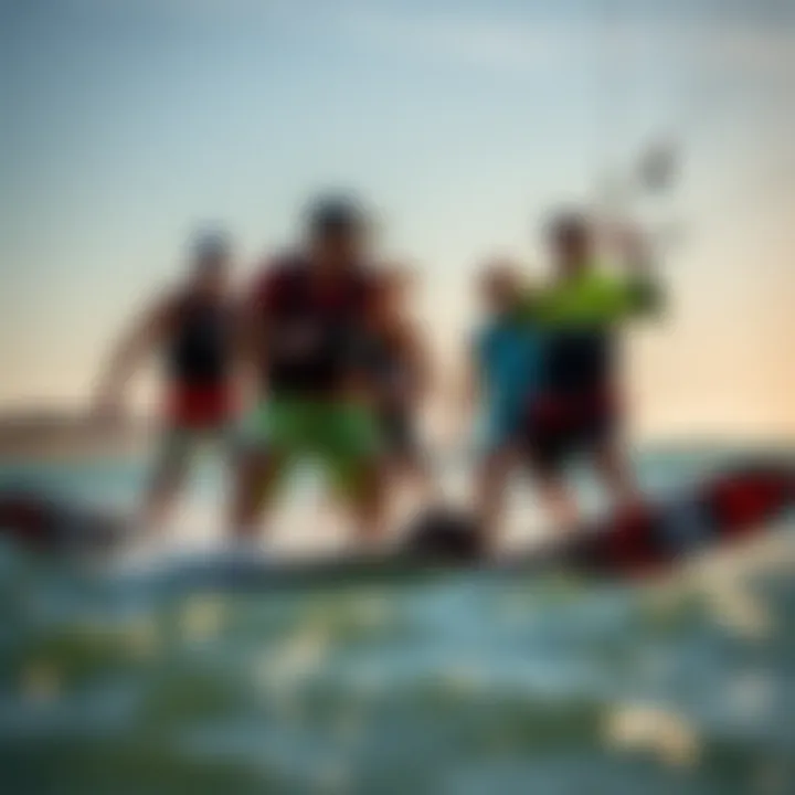 Kiteboarding Trends with Naish Hero Group of kiteboarders enjoying the latest trends with the Naish Hero