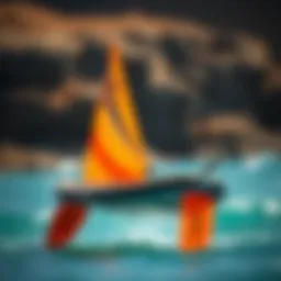 Detailed view of the Naish inflatable wing board showcasing its unique design features