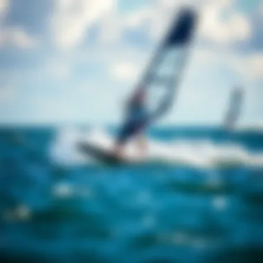 Dynamic Performance of the Naish S26 Hover Wing Dynamic view of Naish S26 Hover Wing Carbon Ultra Foilboard on the water