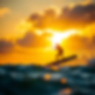 User Experience with the Naish S26 Hover Wing User riding the Naish S26 Hover Wing Carbon Ultra Foilboard at sunset