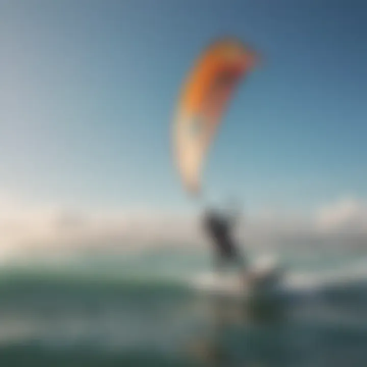 A kite surfing lesson with an instructor guiding a learner