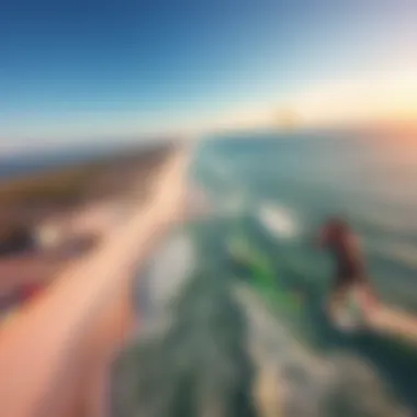 An aerial view of Cocoa Beach showcasing perfect wind conditions