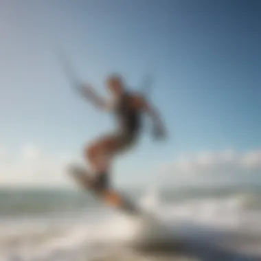 A kiteboarder riding the waves at Cocoa Beach