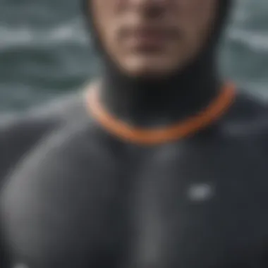 Close-up of wetsuit material showcasing flexibility and texture