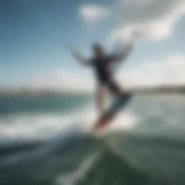 An experienced kiteboarder demonstrating technique on water