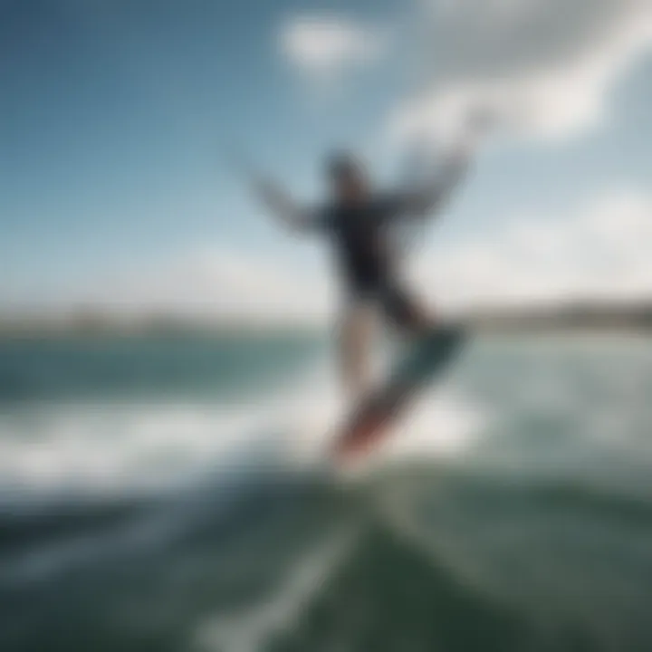 An experienced kiteboarder demonstrating technique on water