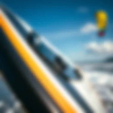 Detailed Design Features of Skywalker Kiteboard Close-up of Skywalker kiteboard design elements