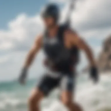 Performance Harness for Enhanced Control Close-up of high-performance kiteboarding harness