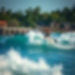 Dynamic Stand-Up Paddleboarder Navigating Waves