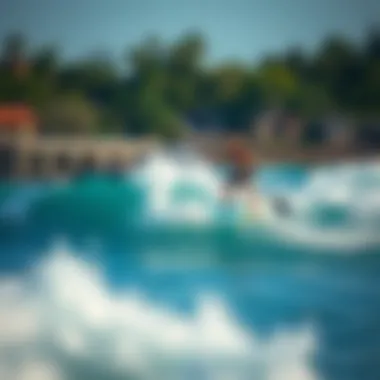 Dynamic Stand-Up Paddleboarder Navigating Waves