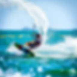 Kiteboarding action showcasing the Slingshot Wake technique