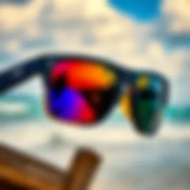Durability Tested in Challenging Environments Durable sunglasses against a beach backdrop