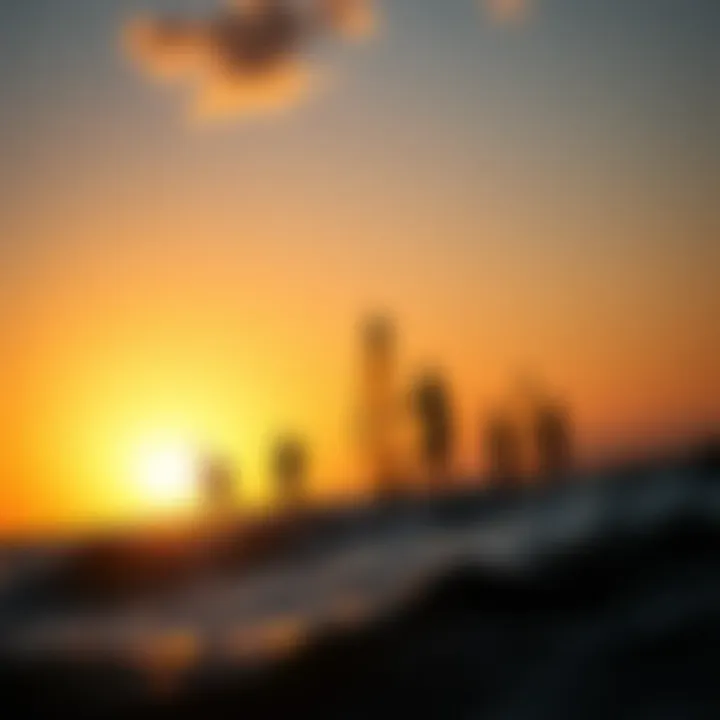 SUP Foilers at Sunset A breathtaking sunset backdrop with a group of SUP foilers