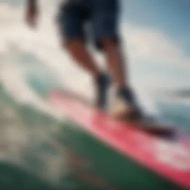 A close-up view of Stickybumps on a kiteboard