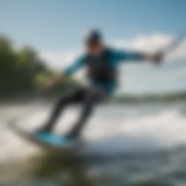 A kiteboarder expertly navigating the waters of Annapolis, highlighting the interplay of skill and weather.