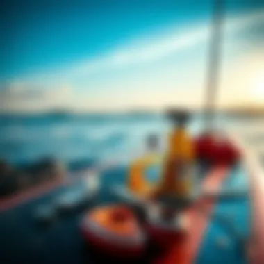 Maintaining Your Hydro Foil Board Maintenance of a hydro foil board with tools and cleaning supplies