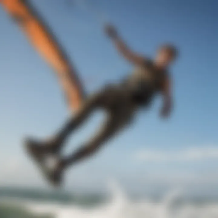 Kiteboarder wearing the Mystic Impact Vest while performing a jump