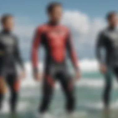 Comparison chart of top four-three wetsuits with performance metrics