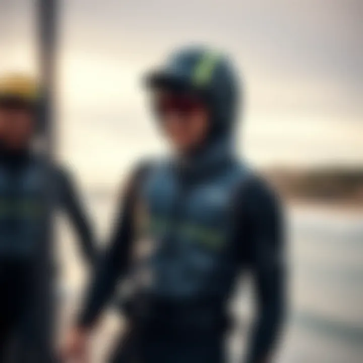 Innovative Design of Kitesurfing Drysuits A sleek drysuit designed for kitesurfing showcasing its unique features