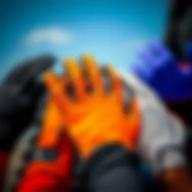 Diverse Styles of Thin Neoprene Gloves Variety of thin neoprene gloves displayed to highlight different styles and colors