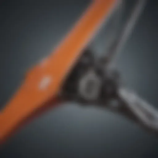 Detailed view of an engine spreader bar designed for kiteboarding