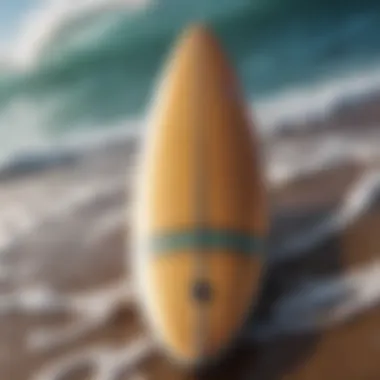 Close-up of a foil surfboard highlighting its unique design