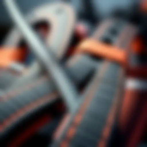 Detailed view of kiteboarding straps showcasing material texture