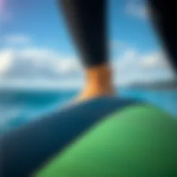 A detailed view of a 4mm wetsuit showcasing its texture and material