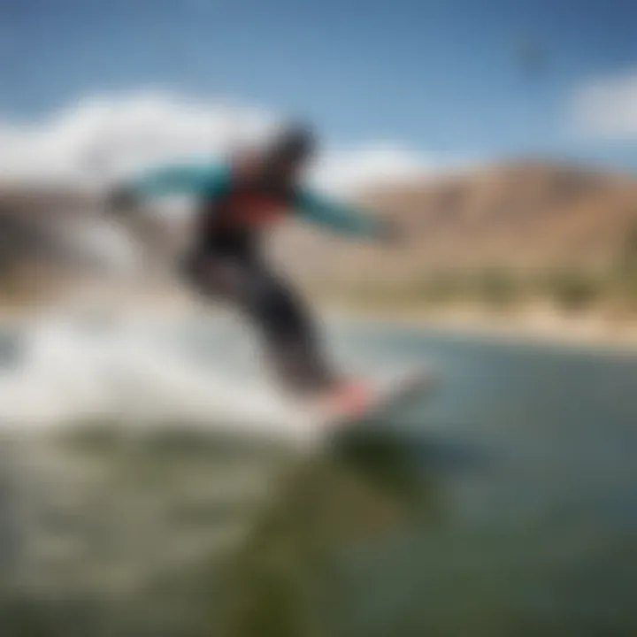 A kiteboarder utilizing the Colorado Wind Speed Map for optimal conditions