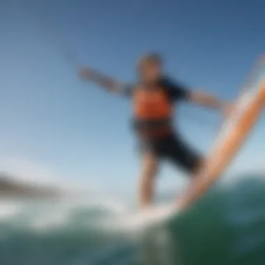 A kite surfer demonstrating confidence while wearing an impact vest