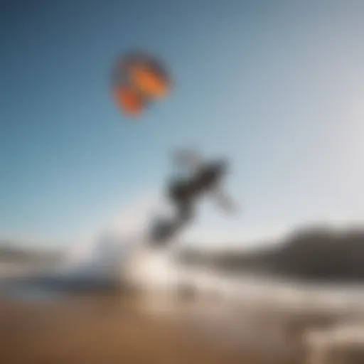 Kiteboarding inflation pump in action on the beach