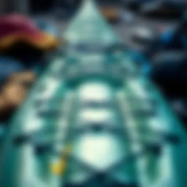 Essential Kayaking Gear A close-up of essential kayaking gear laid out neatly, ready for an adventure