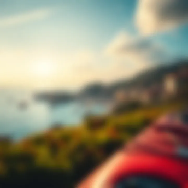 Coastal Adventure Spot A picturesque view of a coastal area popular for both kayaking and kite sailing