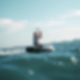 A kiteboarder skillfully maneuvering through the waves in San Diego.