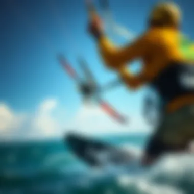 Optimizing Kite Setup for Best Performance Kiteboarder adjusting kite for optimal wind conditions