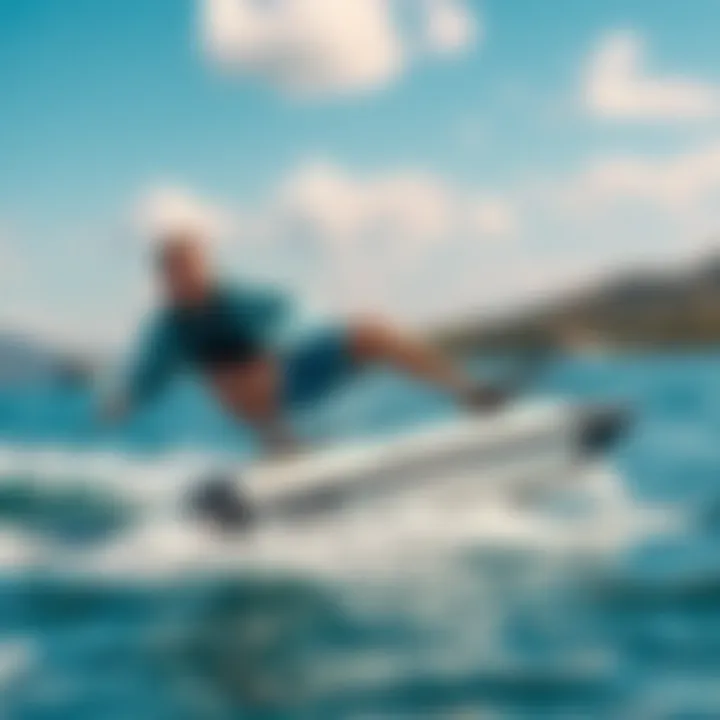 Freedom on the Water: An Electric Adventure User enjoying a ride on a battery-powered body board