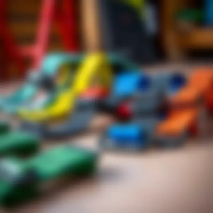 Diverse Types of Kitesurfing Straps An array of different kitesurfing straps displayed on a surface