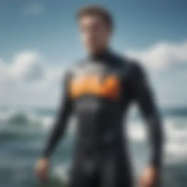 Diverse Wetsuit Features An assortment of wetsuits with varying features like zippers and insulation.
