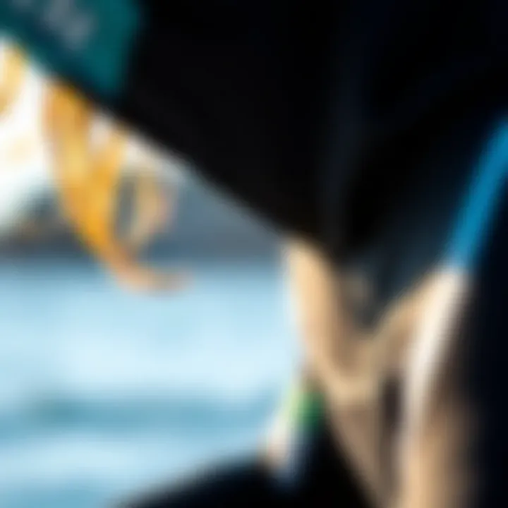 Flexible and Durable Wetsuit Material Close-up of wetsuit material showcasing flexibility and durability